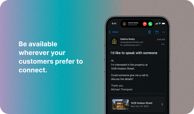 A customer moving seamlessly from WhatsApp messaging to a voice call